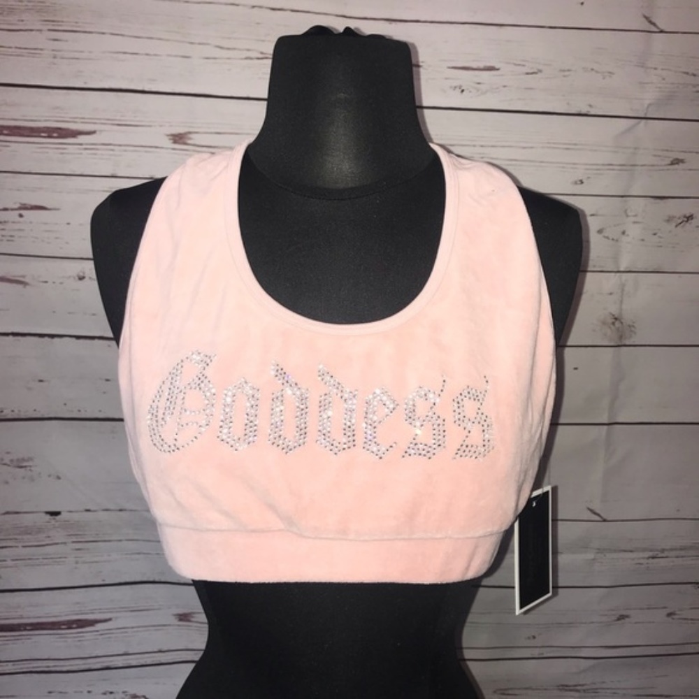 Juicy Couture Womens Track Goddess Velour Bra